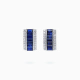 18K White Gold Sapphire & Diamond Earrings