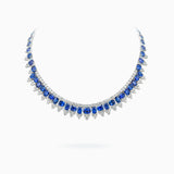 18K White Gold Sapphire Diamond Necklace