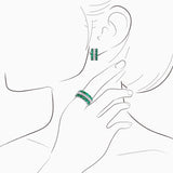 18K  White Gold Emerald Diamond Ring