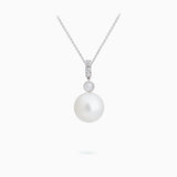 18K White Gold South Sea Pearl Sapphire & Diamond Pendant