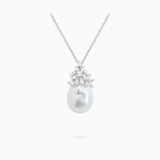 18K White Gold South Sea Pearl & Daimond Pendant