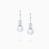 18K White Gold Akoya Pearl & Diamond Earrings