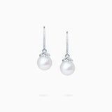 18K White Gold Akoya Pearl & Diamond Earrings