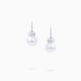 18K White Gold Akoya Pearl & Diamond Earrings