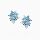 18K White Gold Aquamarine & Diamond Earrings