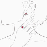 18K White & Rose Gold Ruby, Diamond Earrings