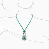 18K White Gold Emerald & Diamond Pendant