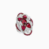 18K White & Rose Gold Ruby Diamond Ring