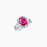 18K White & Yellow Gold Ruby & Diamond Ring