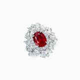 18K White Gold Ruby Diamond Ring