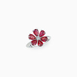 18K White Gold Ruby & Diamond Ring