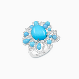 18K White Gold Turquoise & Diamond Ring