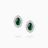 18K White Gold Tourmaline Diamond Earrings