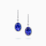 18K White Gold Tanzanite & Diamond Earrings