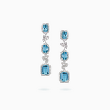 18K White Gold Aquamarine & Diamond Earrings