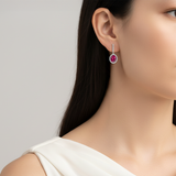 18K White & Rose Gold Rubellite Diamond Earrings