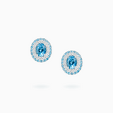 Platinum & 18K White Gold Aquamarine & Diamond Earrings
