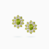 18K White & Yellow Gold Peridot & Diamond Earrings