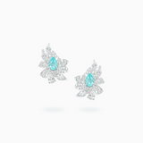 PT950 Platinum & 18K White Gold Paraiba Diamond Earrings