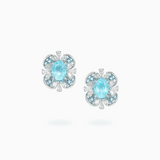 PT950 Platinum Paraiba & Diamond Earrings