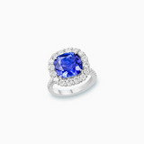 18K White Gold Tanzanite & Diamond Ring