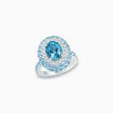 18K White Gold Aquamarine & Diamond Ring