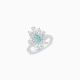 PT950 Platinum Paraiba Diamond Ring