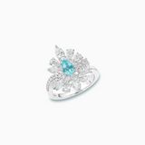 PT950 Platinum Paraiba Diamond Ring