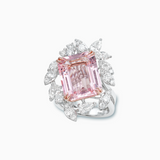 PT950 Platinum Morganite & Diamond Ring