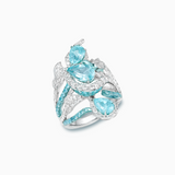 PT950 Platinum Paraiba & Diamond Ring