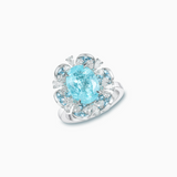 PT950 Platinum Paraiba & Diamond Ring