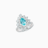 PT950 Platinum Paraiba Diamond Ring
