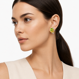 18K White & Yellow Gold Peridot, Yellow Sapphire & Diamond Earrings