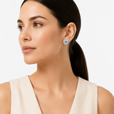 Platinum & 18K White Gold Aquamarine & Diamond Earrings