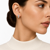 Platinum 950 & 18K White Gold Diamond Earring