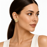 18K Yellow Gold Diamond Earrings