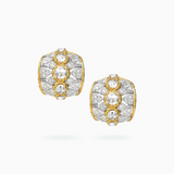 18K White & Yellow Gold Diamond Earrings
