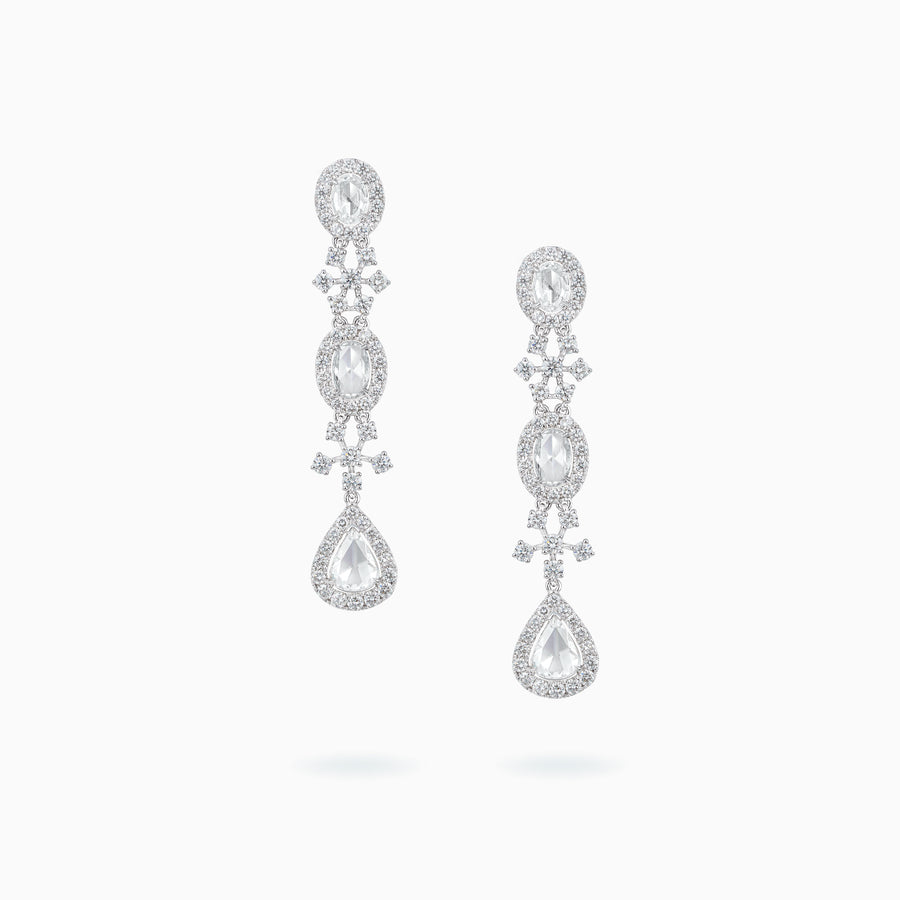 18K White Gold Diamond Earrings