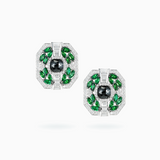 18K White & Black Gold Diamond Earrings