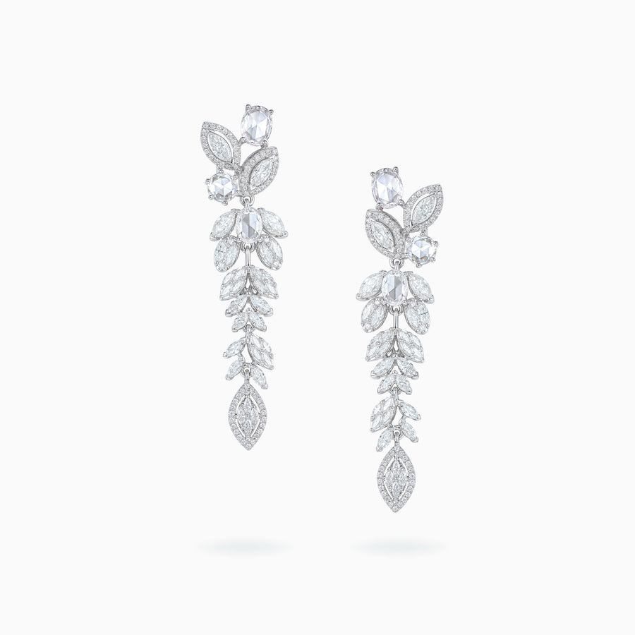 18K White Gold Diamond Earrings
