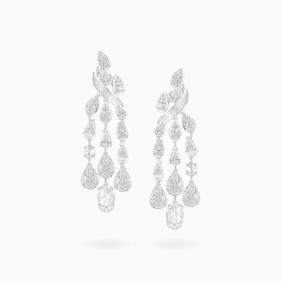 18K White Gold Diamond Earrings