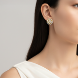 18K White & Yellow Gold Diamond Earrings