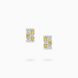 18k White & Yellow Gold Diamond Earrings