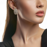 18K White & Rose Gold Diamond Earrings