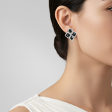 18K White Gold Black Diamond Earrings