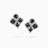 18K White Gold Black Diamond Earrings