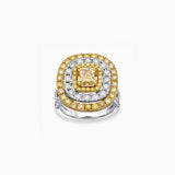 18K 白黄金钻石戒指