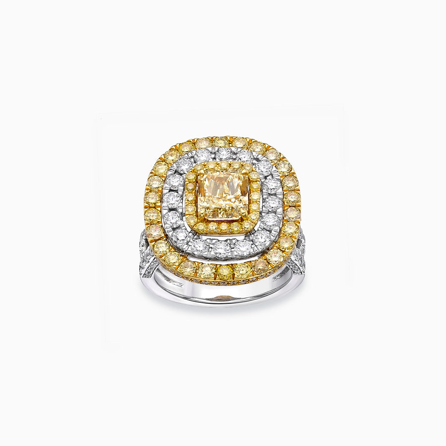 18K 白黄金钻石戒指
