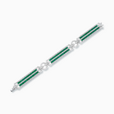 18K White Gold Emerald & Diamond Bracelet