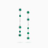 18K White Gold Emerald & Diamond Earrings